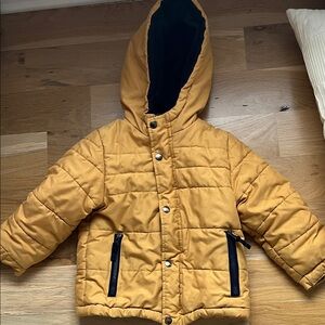 Kids mustard yellow hooded OshKosh coat size 5t